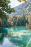 The Blue Lake In Switzerland